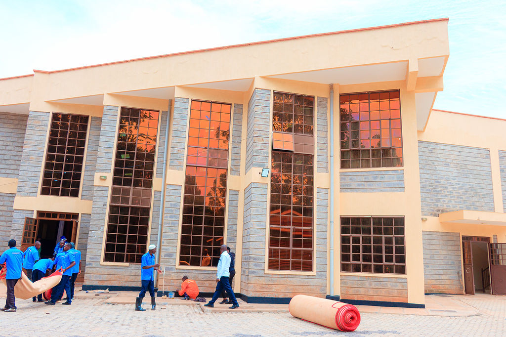 Students outside a university academic building
