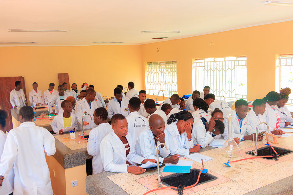 Students learning in a science laboratory