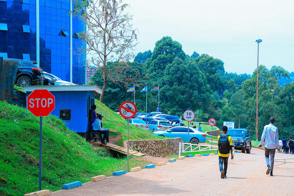 Green landscaped university campus