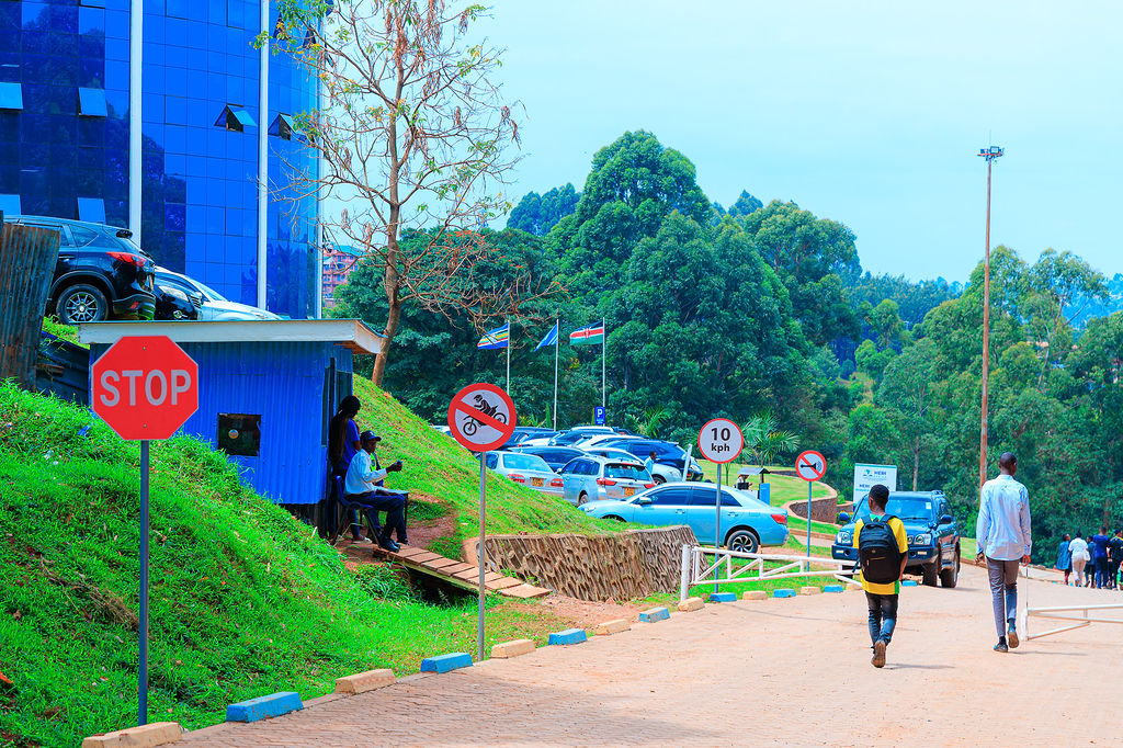 Green landscaped university campus